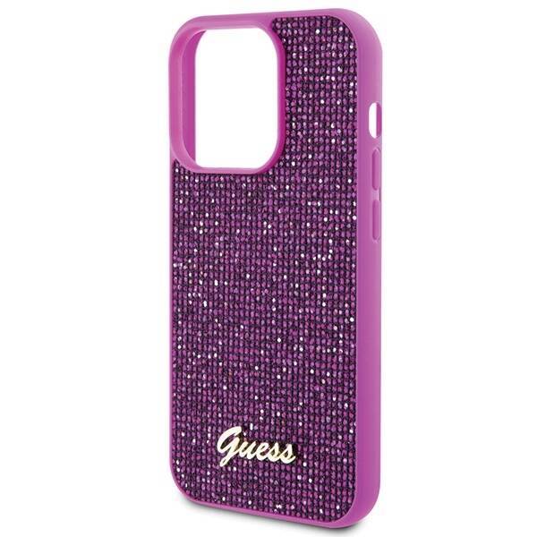 GUESS GUHCP15LPMSDGSF IPHONE 15 PRO 6.1 "FUKSJA/FUSCHIA HARDCASE DISCO METAL SCRIPT