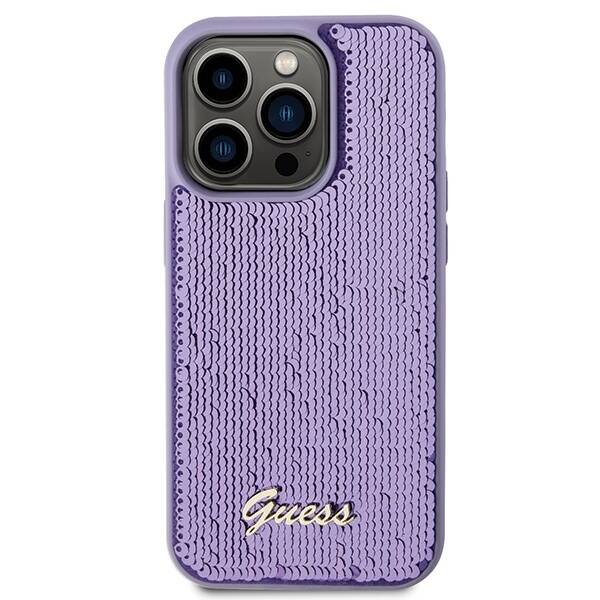 GUESS GUHCP15LPSFDGS IPHONE 15 PRO 6.1 "PURPLE/PURPLE HARDCASE SEQUIN SCRIPT METAL