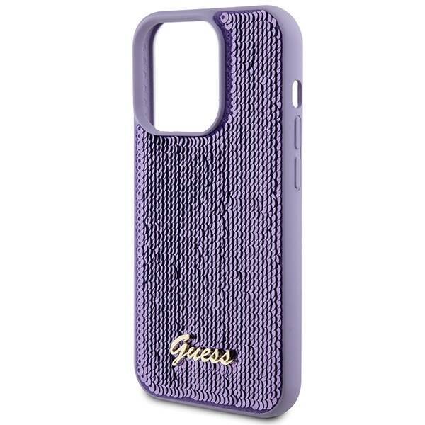 GUESS GUHCP15LPSFDGS IPHONE 15 PRO 6.1 "PURPLE/PURPLE HARDCASE SEQUIN SCRIPT METAL