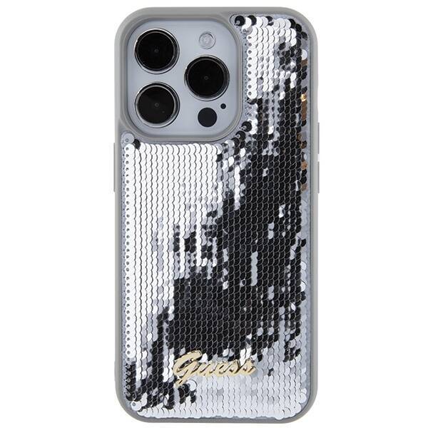 GUESS GUHCP15LPSFDGSS IPHONE 15 PRO 6.1 "SILVER/SILVER HARDCASE SEQUIN SCRIPT METAL