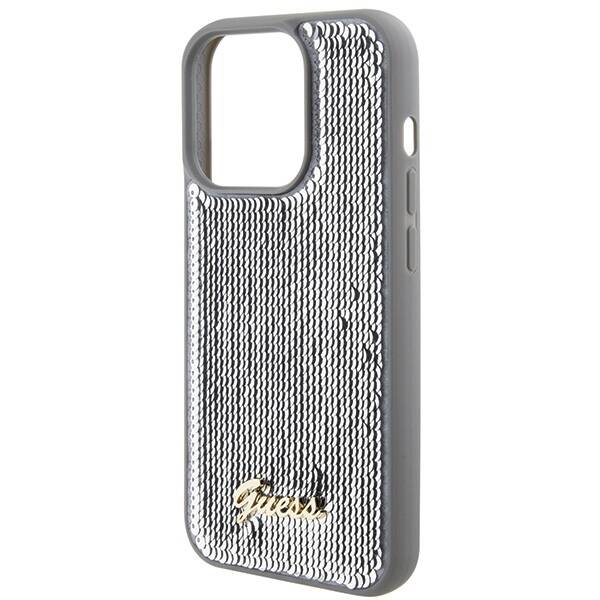 GUESS GUHCP15LPSFDGSS IPHONE 15 PRO 6.1 "SILVER/SILVER HARDCASE SEQUIN SCRIPT METAL