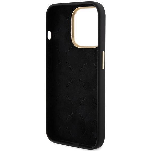 GUESS GUHCP15LSMBSLK IPHONE 15 PRO 6.1 "BLACK/BLACK HARDCASE SILICONE SCRIPT METAL LOGO & FRAME