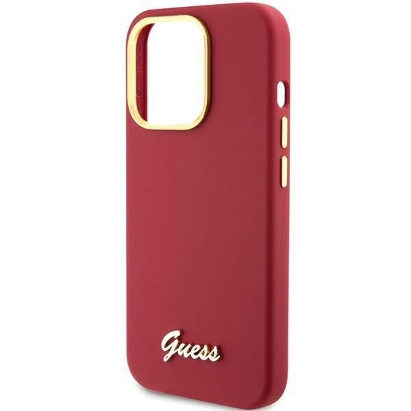 GUESS GUHCP15LSMBSLM IPHONE 15 PRO 6.1 "MAGENTA HARDCASE SILICONE SCRIPT METAL LOGO & FRAME