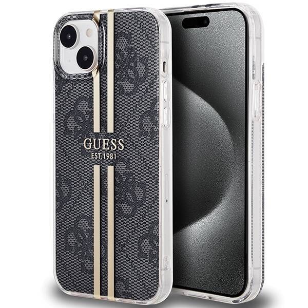 GUESS GUHCP15MH4PSEGK IPHONE 15 PLUS / 14 PLUS 6.7 "BLACK / BLACK HARDCASE IML 4G GOLD STRIPE