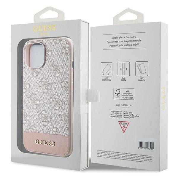 GUESS GUHCP15SG4GLPI IPHONE 15/14/13 6.1 "PINK / PINK HARDCASE 4G STRIPE COLLECTION