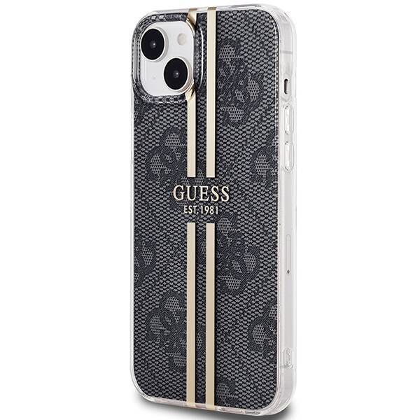 GUESS GUHCP15SH4PSEGK IPHONE 15/14/13 6.1 "BLACK / BLACK HARDCASE IML 4G GOLD STRIPE