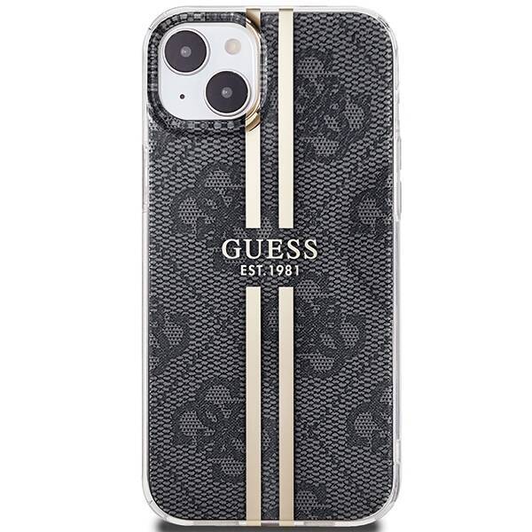 GUESS GUHCP15SH4PSEGK IPHONE 15/14/13 6.1 "BLACK / BLACK HARDCASE IML 4G GOLD STRIPE