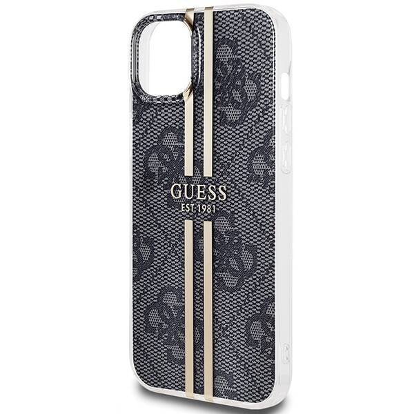 GUESS GUHCP15SH4PSEGK IPHONE 15/14/13 6.1 "BLACK / BLACK HARDCASE IML 4G GOLD STRIPE