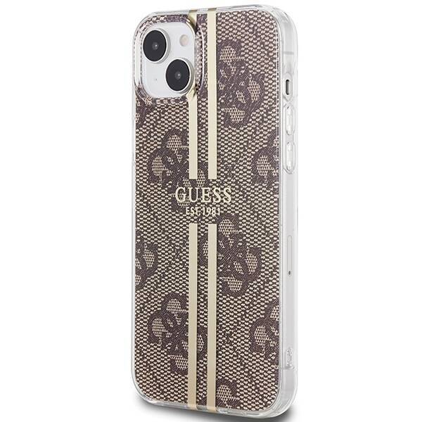 GUESS GUHCP15SH4SH4SGW IPHONE 15/14/13 6.1 "BROWN / BROWN HARDCASE IML 4G GOLD STRIPE