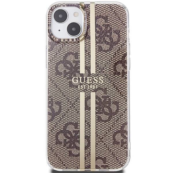 GUESS GUHCP15SH4SH4SGW IPHONE 15/14/13 6.1 "BROWN / BROWN HARDCASE IML 4G GOLD STRIPE