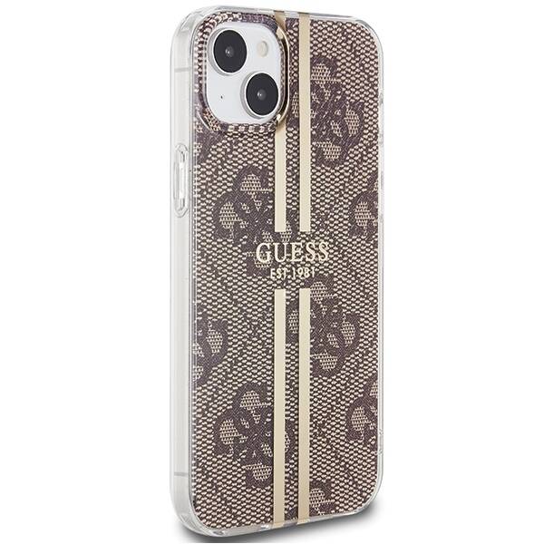 GUESS GUHCP15SH4SH4SGW IPHONE 15/14/13 6.1 "BROWN / BROWN HARDCASE IML 4G GOLD STRIPE