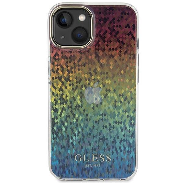 GUESS GUHCP15SHDECMI IPHONE 15/14/13 6.1 "MULTI -COLORED HARDCASE IML FACETED MIRROR DISCO IRIDESCENT