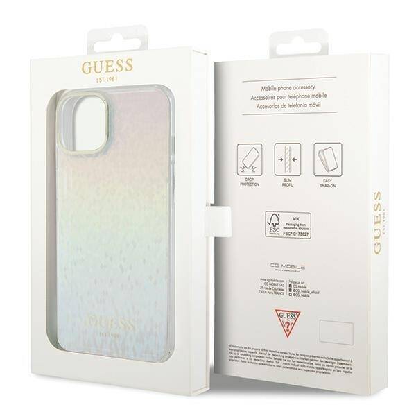 GUESS GUHCP15SHDECMI IPHONE 15/14/13 6.1 "MULTI -COLORED HARDCASE IML FACETED MIRROR DISCO IRIDESCENT