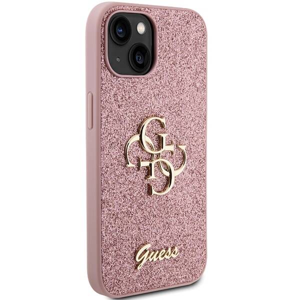 GUESS GUHCP15SHG4SGP IPHONE 15/14/13 6.1 "PINK / PINK HARDCASE GLITTER SCRIPT BIG 4G