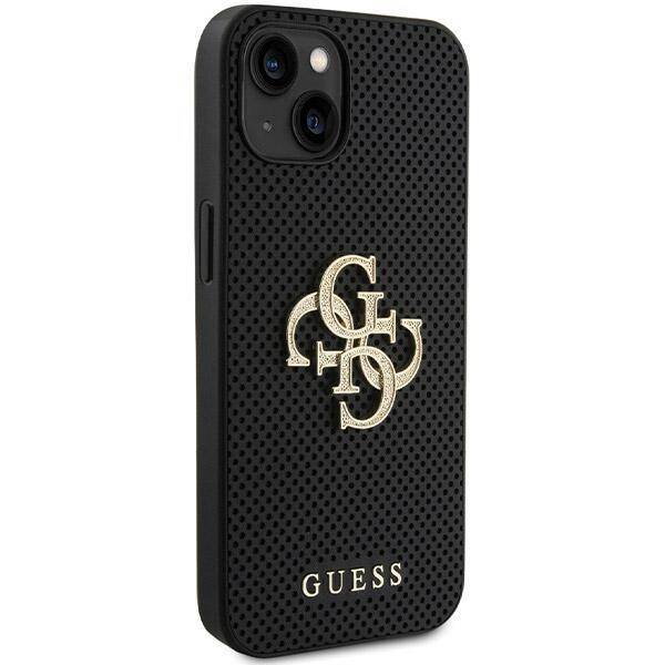 GUESS GUHCP15SP4LGK IPHONE 15/14/13 6.1 "BLACK / BLACK HARDCASE LEATHER PERFORATED 4G GLITTER LOGO