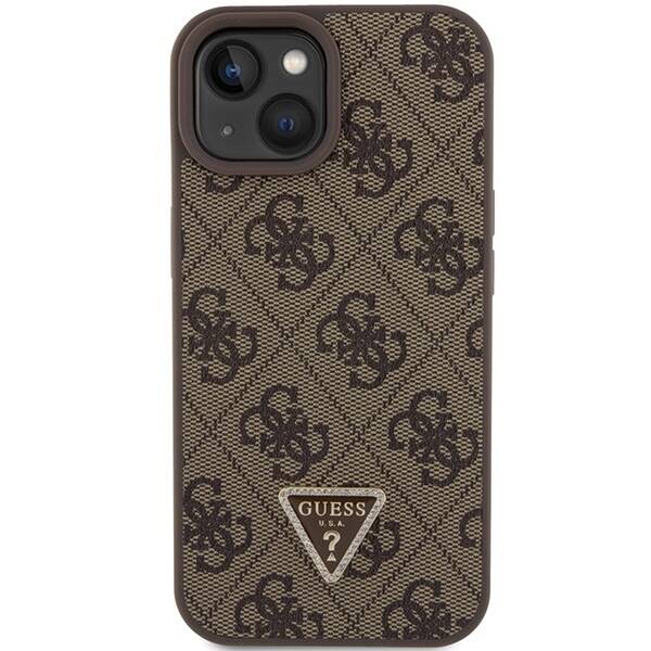 GUESS GUHCP15SP4TDPW IPHONE 15/14/13 6.1 "BROWN / BROWN HARDCASE LEATHER 4G TRIANGLE STRASS