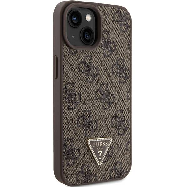 GUESS GUHCP15SP4TDPW IPHONE 15/14/13 6.1 "BROWN / BROWN HARDCASE LEATHER 4G TRIANGLE STRASS