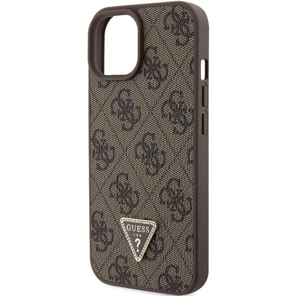 GUESS GUHCP15SP4TDPW IPHONE 15/14/13 6.1 "BROWN / BROWN HARDCASE LEATHER 4G TRIANGLE STRASS