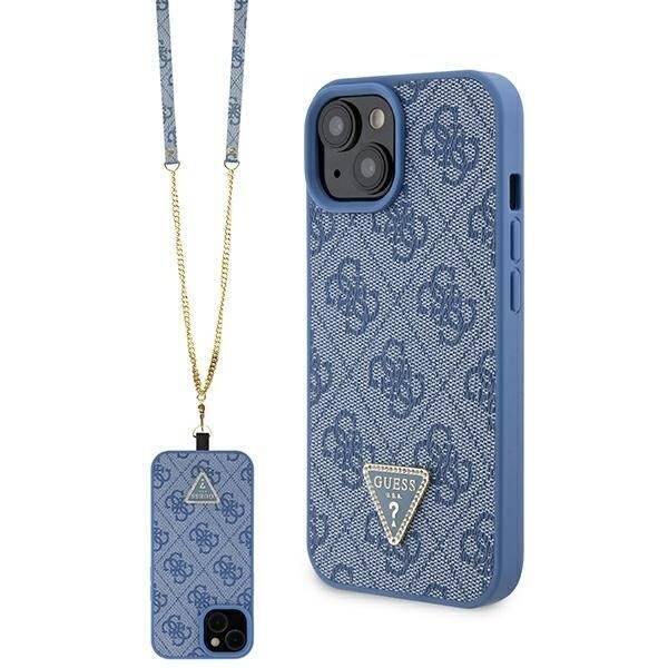 GUESS GUHCP15SP4TDSCPB IPHONE 15/14/13 6.1 "BLUE / BLUE HARDCASE CROSSBODY 4G METAL LOGO