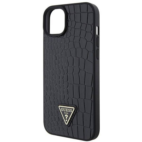 GUESS GUHCP15SPCRTHCK IPHONE 15/14/13 6.1 "BLACK / BLACK HARDCASE CROCO TRIANGLE METAL LOGO