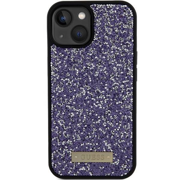 GUESS GUHCP15SPFGSBSBSBSPP IPHONE 15/14/13 6.1 "PURPLE / PURPLE HARDCASE RHINESTONE METAL LOGO