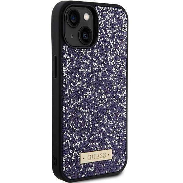 GUESS GUHCP15SPFGSBSBSBSPP IPHONE 15/14/13 6.1 "PURPLE / PURPLE HARDCASE RHINESTONE METAL LOGO