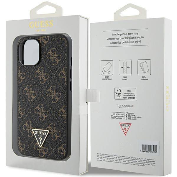 GUESS GUHCP15SPG4GPK IPHONE 15/14/13 6.1 "BLACK / BLACK HARDCASE 4G TRIANGLE METAL LOGO