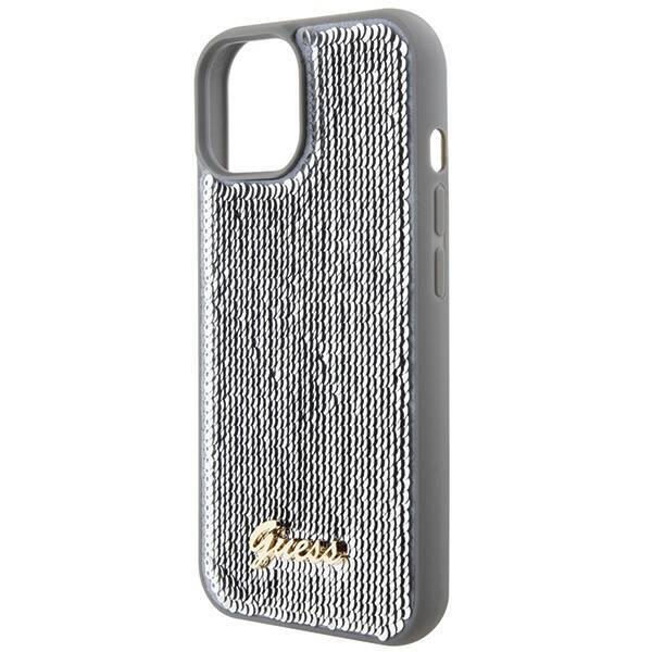 GUESS GUHCP15SPSFDGSS IPHONE 15/14/13 6.1 "SILVER / SILVER HARDCASE SEQUIN SCRIPT METAL