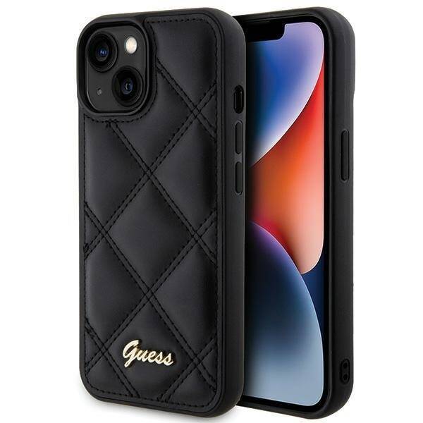 GUESS GUHCP15SPSQSQSK IPHONE 15/14/13 6.1 "BLACK / BLACK HARDCASE QUILTD METAL LOGO