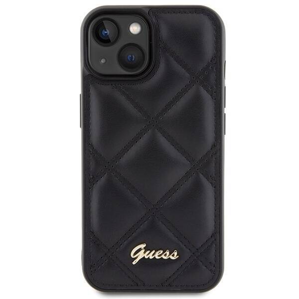 GUESS GUHCP15SPSQSQSK IPHONE 15/14/13 6.1 "BLACK / BLACK HARDCASE QUILTD METAL LOGO