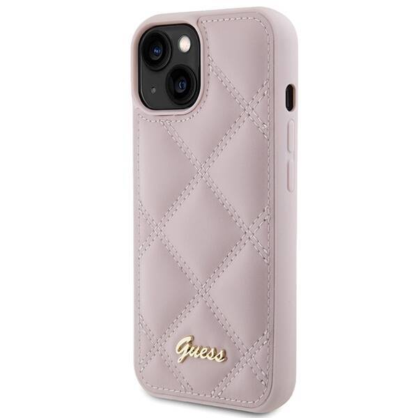 GUESS GUHCP15SPSQSQSP IPHONE 15/14/13 6.1 "PINK / PINK HARDCASE QUILTD METAL LOGO