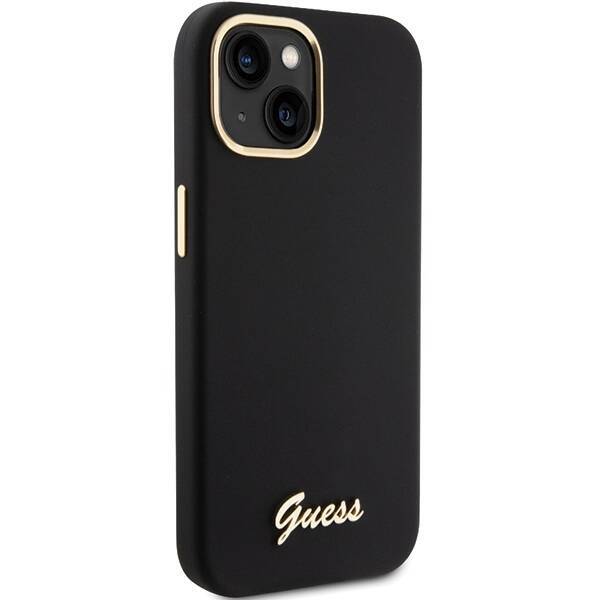 GUESS GUHCP15SSMBSLK IPHONE 15/14/13 6.1 "BLACK / BLACK HARDCASE SILICONE SCRIPT METAL LOGO & FRAME