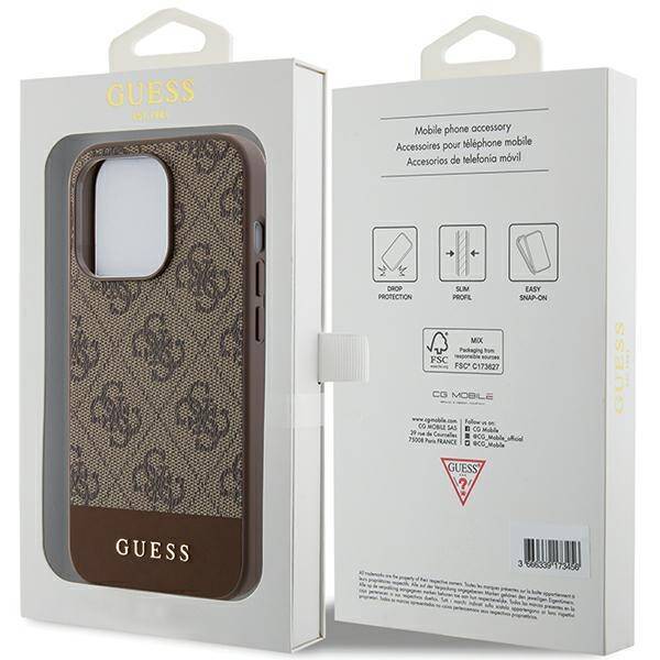 GUESS GUHCP15XG4GBLB IPHONE 15 PRO MAX 6.7 "BRONZE/BROWN HARDCASE 4G STRIPE COLLECTION