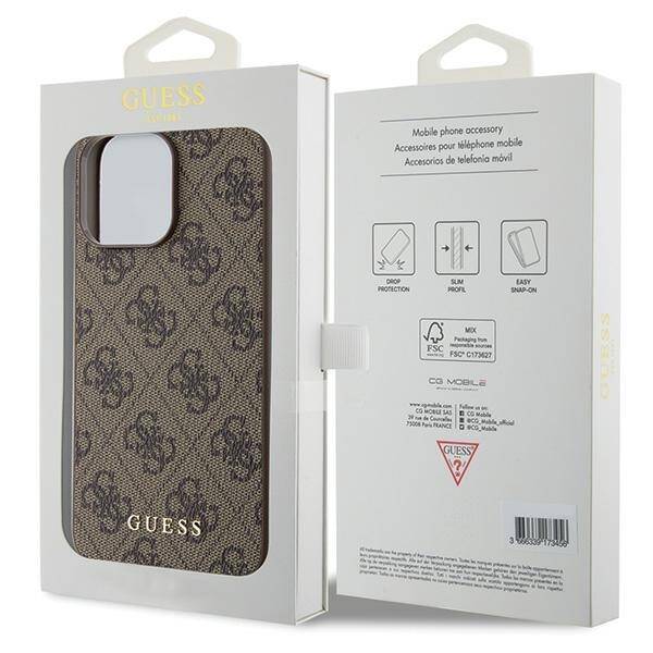 GUESS GUHCP15XG4GFBR IPHONE 15 PRO MAX 6.7 "BRONZE/BROWN HARD CASE 4G METAL GOLD LOGO