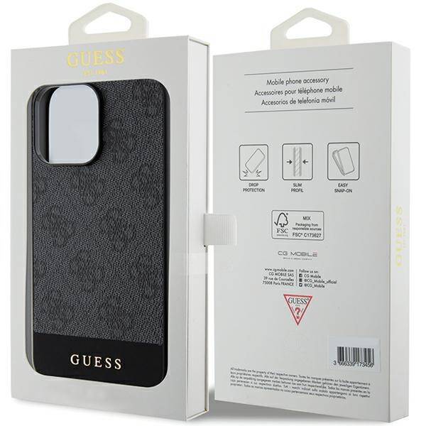 GUESS GUHCP15XG4GGRIG IPHONE 15 PRO MAX 6.7 "GRAY/GRAY HARDCASE 4G STRIPE COLLECTION