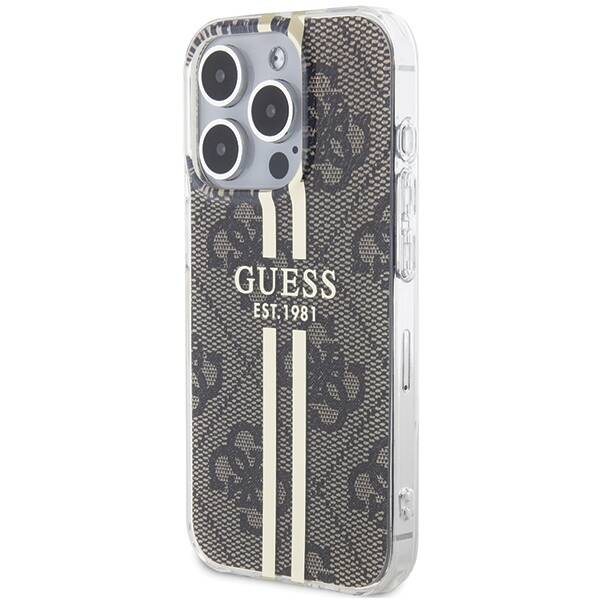 GUESS GUHCP15XH4SGW IPHONE 15 PRO MAX 6.7 "BROWN/BROWN HARDCASE IML 4G GOLD STRIPE