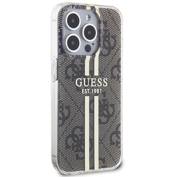 GUESS GUHCP15XH4SGW IPHONE 15 PRO MAX 6.7 "BROWN/BROWN HARDCASE IML 4G GOLD STRIPE