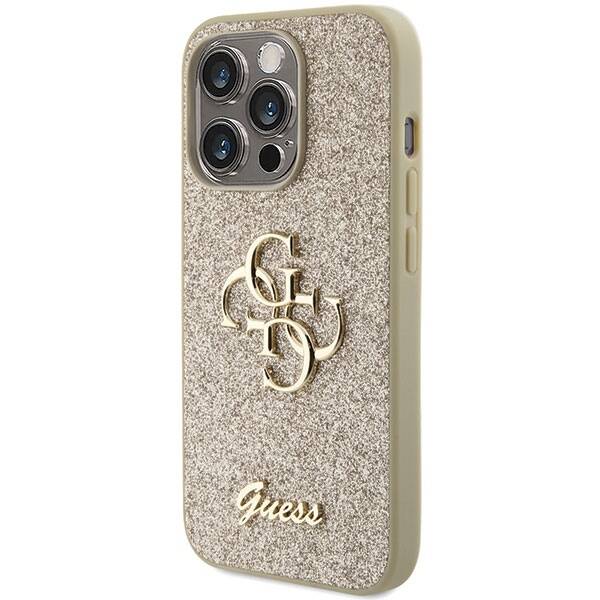 GUESS GUHCP15XHG4SGD IPHONE 15 PRO MAX 6.7 "ZLOTY/GOLD HARDCASE GLITTER SCRIPT BIG 4G