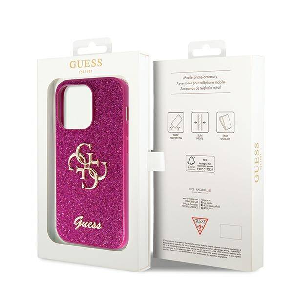 GUESS GUHCP15XHG4SGU IPHONE 15 PRO MAX 6.7 "PURPLE/PURPLE HARDCASE GLITTER SCRIPT BIG 4G