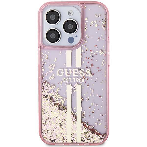 GUESS GUHCP15XLFCSEGP IPHONE 15 PRO MAX 6.7 "PINK/PINK HARDCASE LIQUID GLITTER GOLD STRIPES