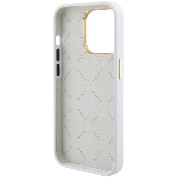 GUESS GUHCP15XM4DGPH IPHONE 15 PRO MAX 6.7 "WHITE/WHITE HARDCASE SILICONE LOGO STRASS 4G