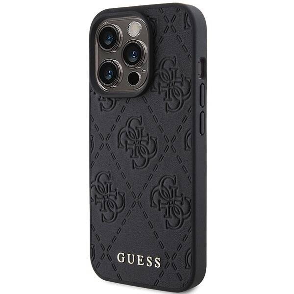 GUESS GUHCP15XP4EPMK IPHONE 15 PRO MAX 6.7 "BLACK/BLACK HARDCASE LEATHER 4G STAMPED