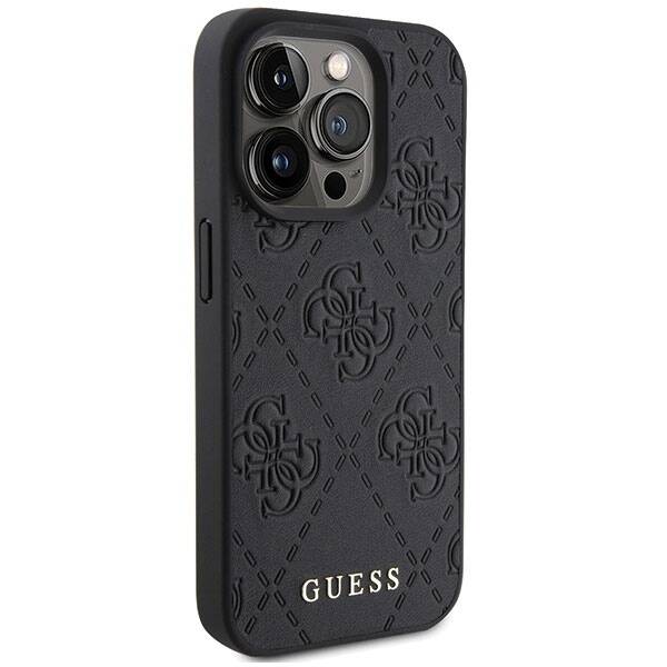 GUESS GUHCP15XP4EPMK IPHONE 15 PRO MAX 6.7 "BLACK/BLACK HARDCASE LEATHER 4G STAMPED