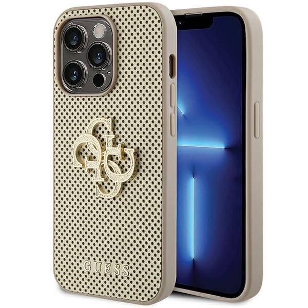 GUESS GUHCP15XP4LGD IPHONE 15 PRO MAX 6.7 "ZLOTY/GOLD HARDCASE PERFORATED 4G GLITTER