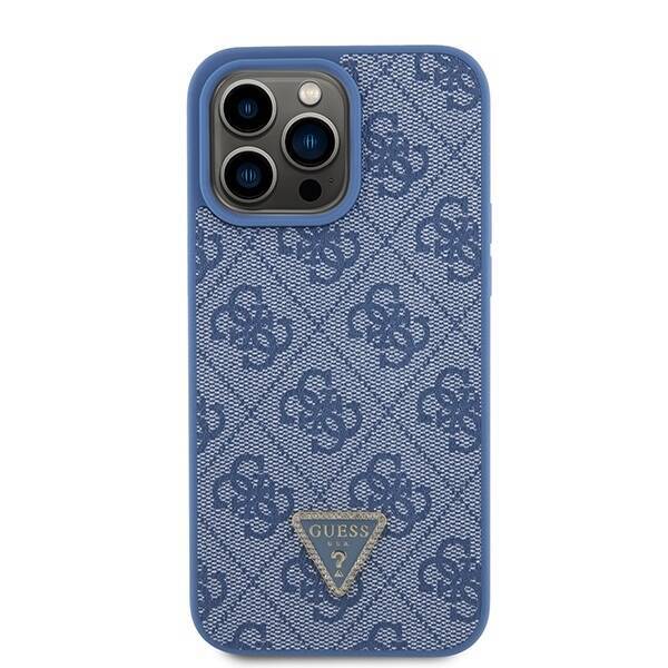 GUESS GUHCP15XP4TDPB IPHONE 15 PRO MAX 6.7 "BLUE/BLUE HARDCASE LEATHER 4G TRIANGLE STRASS