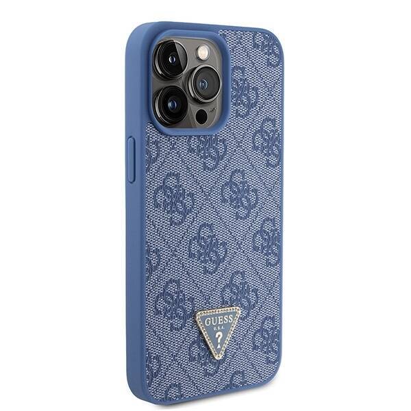 GUESS GUHCP15XP4TDPB IPHONE 15 PRO MAX 6.7 "BLUE/BLUE HARDCASE LEATHER 4G TRIANGLE STRASS