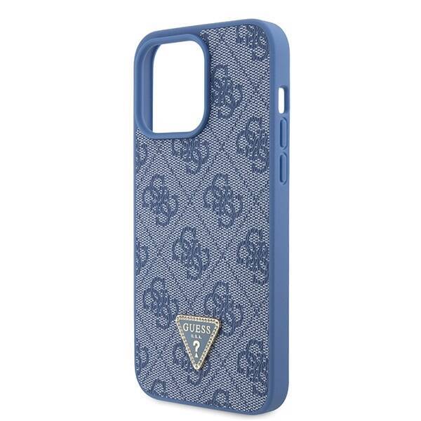 GUESS GUHCP15XP4TDPB IPHONE 15 PRO MAX 6.7 "BLUE/BLUE HARDCASE LEATHER 4G TRIANGLE STRASS