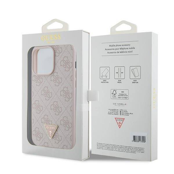 GUESS GUHCP15XP4TDPP IPHONE 15 PRO MAX 6.7 "PINK/PINK HARDCASE LEATHER 4G DIAMOND TRIANGLE