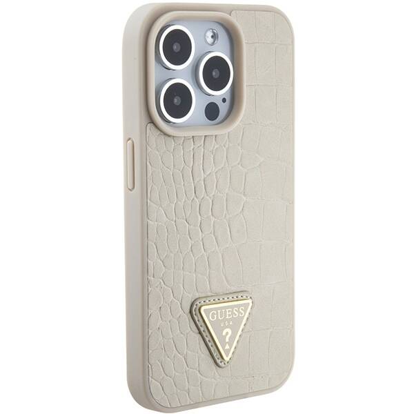 GUESS GUHCP15XPCRTHCD IPHONE 15 PRO MAX 6.7 "GOLD/GOLD HARDCASE CROCO TRIANGLE METAL LOGO