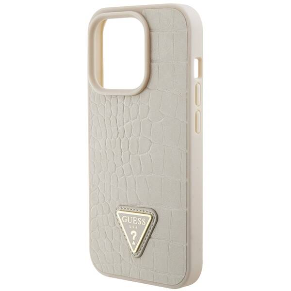 GUESS GUHCP15XPCRTHCD IPHONE 15 PRO MAX 6.7 "GOLD/GOLD HARDCASE CROCO TRIANGLE METAL LOGO